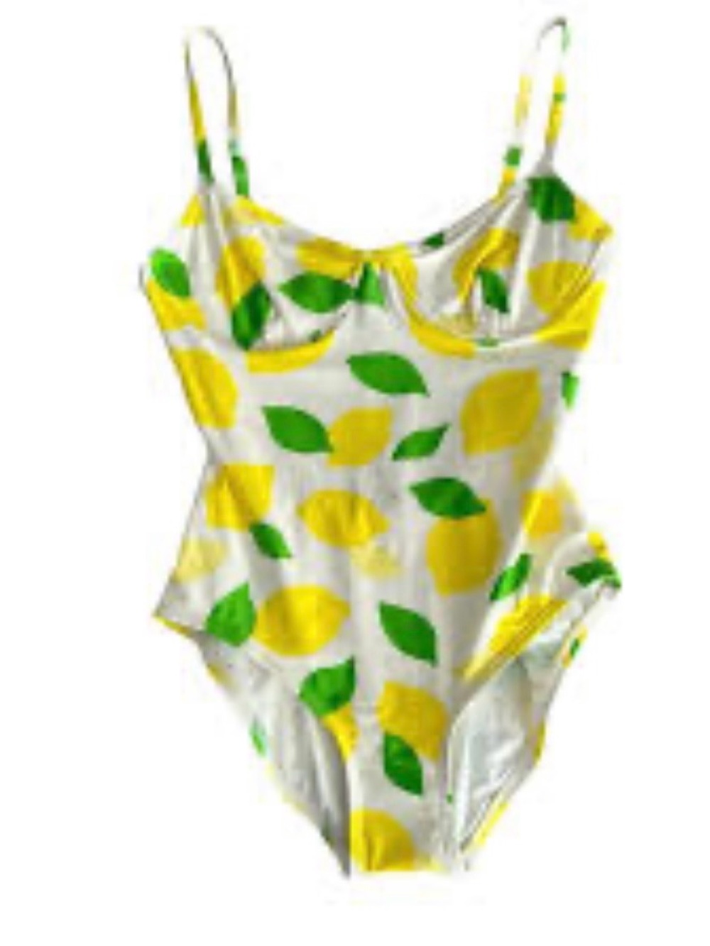 Kate Spade - White One-Piece Swimsuit with Yellow Lemon Print